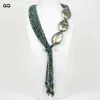 Bangle GG Natural 22 Pua Abalone Shell Green Crystal Pendant Halsband Handgjorda smycken Gåvor för kvinnor 240319