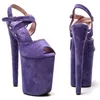 Dance Shoes Peep Toe 23CM/9inches Suede Upper Plating Platform Sexy High Heels Sandals Pole 077