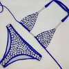 Nouveau Stock 2021 Stock 5 couleurs Triangle haut cravates brillant cristal Bikini Sexi dames diamant maillots de bain