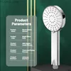バスルームシャワーヘッド電気めっき手持ち大きなパネル円形高圧降雨高度な雨びびりモードバスルームアクセサリーシャワーY240319