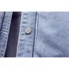 Chalecos de mujer otoño vintage azul claro chaleco de mezclilla mujeres chaleco suelto medio largo vaquero sin mangas chaqueta grande bolsillo casual jeans femenino