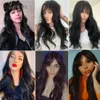 Synthetic Wigs Cosplay Wigs EASIHAIR Long Black Wigs Cosplay Body Wave Synthetic Wigs with Bangs for White Black Women Brazilian American Natural Hair 240328 240327