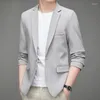 Mäns kostymer 2024 Fashion Spring och Autumn Casual Men Blazer Cotton Slim England Suit Blaser Masculino Male Jacket Size M-5XL