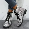 Bottes Boots de la cheville à imprimé gothique pour femmes