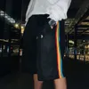 designer shorts men beach pants summer fashion casual rainbow striped Shorts mens womens letters print weatpants