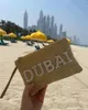 Borse portaoggetti Pochette da spiaggia in paglia personalizzata Custodia da viaggio Personalizzata con perla personalizzata con strass Lettering Regalo di festa per lei