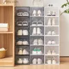 Storage Holders Racks Transparent plastic transparent doors save space simple home shoe rack mesh red shoe wall shoe dust and moisture Y240319