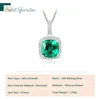 Potiy Square Gesimuleerde Nano Emerald 925 Sterling Zilveren Hanger Ketting voor Vrouwen Valentijnsdag cadeau sieraden sets GEEN Ketting 240305