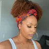 Synthetische pruiken Afro Kinky Curly Headband Wig Human Hair 180% Remy Ombre 1B/30 Braziliaanse natuurlijke haarpruik zonder naaimachine pruik MylockMe 240329