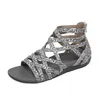 Stijlvolle Zomer Sandaal Luipaard Patroon Helling Hak Schoenen Dames Sandalen Romeinse Flip Flop Sandles Hakken 240228