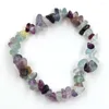 Bracciale elastico in pietra di fluorite intrecciato a mano, forma irregolare, avventurina verde per gioielli regalo di anniversario