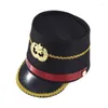 Berets Drum Mahors Hat Vintage Halloween Guard Knight Felt Comphish Cosplay Show Accessories DXAA