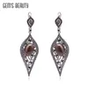 Gems beleza natural 925 prata esterlina smoky quartzo brinco grãos de café inspirado design eardrop jóias finas para presente feminino 240311