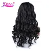 Wigs Lydia Long LOOD VOLED COMBLER HIRTEL CANTHETIC HIRGES للنساء الأميركيات من أصول إفريقية 22 بوصة Kanekalon dailyparty الكاملة مجعد البشر 56 سم