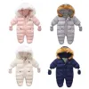 Coat Winter Children Clothing Set Baby Boy Girl Clothes Warm Down Jacket Coat Jumpsuit Snowsuit Kids Parka Real Fur Overalls Overcoat L
