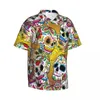 Chiffes décontractées pour hommes Skull Skull Rose Roses Summer Summer Belk Skulls Streetwear Streetwear Elegant Surdimension