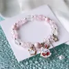 Charme Armbänder Mode Koreanische Rosa Blau Kristall Perlen Armband Für Frauen Mädchen Süße Blume Tier Elastische Schmuck Geschenke