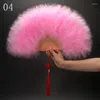 Decoratieve Beeldjes 12 Stijlen Vouwen Volledige Donsveren Fan Met Chinese Knoop Elegante Dans Bruiloft Cosplay Hand Prop Decoratie Gift