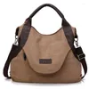 Totes Women Canvas Messenger Bags Female Crossbody Solid Shoulder Bag Fashion Casual Designer Handbag Large Capacity Tote