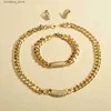 Charm Bracelets 2023 new fashion Necklace Earrings Jewelry Set for woman Gifts L240319