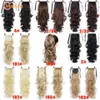 Synthetic Wigs MEIFAN Long Wave Curly Ponytail Synthetic Hair Pieces Ribbon Drawstring Wrap Clip on Ponytail Hair False Hair Pieces 240329