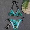 Costumi da bagno da donna 1 set di costume da bagno da donna elastico a tre punti e bellissimo costume da bagno bikini stampato set da piscina J240319