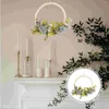 Decorative Flowers House Plants Faux Wood Bead Garland Vintage Door Sign Wooden Wall Hanging Peony Wreath Ornament Floral White Prop