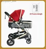 Strollers# Luxurious Baby Stroller 3 in 1 Portable Travel Baby Carriage Folding Prams Aluminum Frame High Landscape Car for Newborn Baby L240308