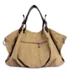 Totes Women Canvas Messenger Bags Female Crossbody Solid Shoulder Bag Fashion Casual Designer Handbag Large Capacity Tote