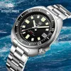 Wristwatches SD1970 New Arrival 2020 Green Ceramic Frame Glass 20ATM Waterproof NH35 Automatic Watch 6105 Turtle 240319