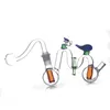 Großhandel Shisha Bubbler Rauchen Wasserpfeife Tasche Kleine Fahrradform 10mm Gelenk Glas Ölbrenner Bong Double Perc Recycler Ashcatcher mit Glas Ölbrenner Rohr