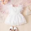 Girl Dresses Toddler Girls Summer Lace Floral Dress Feather Sleeve Princess Clothes
