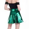 Jupes Skorts INDJXND été Sexy Laser taille haute mini jupe Club fête danse brillant holographique métallique plissé décontracté solide noir bas 240319