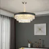 Lustres LED Post moderne cristal luxe doré lustre intérieur maison lampen pour salon salle à manger modèle lustre suspension