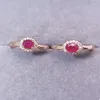 Brincos de argola natural real vermelho rubi estilo redondo 3 4mm 0.35ct 2 peças pedras preciosas 925 prata esterlina joias finas l24374