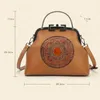 Totes YourSeason Damen 2024 Echtes Leder Haspe Umhängetaschen Rindsleder Lässige Damen Vintage Handgefertigte Totem-Handtaschen