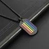 Design de moda pingente colares jóias arco-íris homossexual seis cores personalidade colar de aço inoxidável pingente masculino hip hop colar acessórios