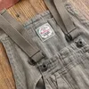 Herrbyxor röda marin Dungaree Army Vintage Herringbone Men Overalls Workwear Loose Fit
