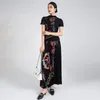 Work Dresses YUDX Miyake Pleated Fashion Suit Women Retro 2024 Summer Printing Slim Thin Stretchy Peplum Long Skirt Two-piece