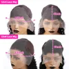 250 Densitet Curly 13x6 HD Transparent spets Front Wig Water Wave Lace Frontal Human Hair Wigs 13x4 Deep Wave Brasilian For Women