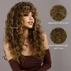 Syntetyczne peruki 7JHH Afro Kinky Curly Peruka z grzywką syntetyczną blond peruka dla czarnych kobiet Naturalne włosy Cosplay Partia odporna na ciepło 240328 240327