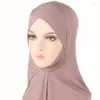 Abbigliamento etnico 2024 Musulmano Elasticizzato Turbante Cap Copertura Completa Interno Hijab Caps Islamico Underscarf Cofano Solido Modale Sotto La Sciarpa Turbante Mujer