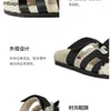 Designer Sandals Chypres Sandals Wool for Women 2024 Spring and Autumn New Lamb Hair Second Uncle Shoes Velcro Thick Soles One Line Outer Wearing Ugly