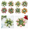 Dekorativa blommor Pelar Candle Ring Artificial Wreath Flower Arrangement Garland Greenery Farmhouse For Party Table Halloween Wedding Home