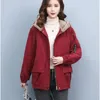 Women's Trench Coats 2024 Autumn Winter Women Jackets Plushed Warm Hooded Parkas Cotton Padded Jacket Clothes Outerwear Female Tops