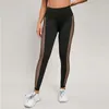 Женские леггинсы, брюки для бега, быстросохнущие сетчатые брюки для йоги, черные эластичные брюки с высокой талией для фитнеса, тонкие спортивные штаны для тренажерного зала для женщин