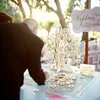 Décoration de fête Cadre d'arbre en bois Livre d'or avec support Unique Registre de mariage rustique 100pcs Coeurs en bois