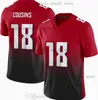 Сшитые новые футбольные майки 2024 года 18 Kirk Cousins Sports Black Red White Game мужские женские молодежные с вышивкой