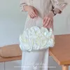 Fourre-tout femmes élégant sac à main perle perles sac carré à la main Foral soirée de mariage pochette sac à main épaule bandoulière