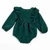 Girlymax Christmas Winter Hunter Green Swiss Dot Baby Girls Kids Clothes Mommy Me Dress Romper Family Look Sybling 240311